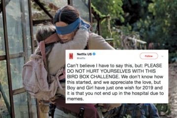 Netflix pede para que as pessoas não se machuquem fazendo o “Desafio Bird Box”