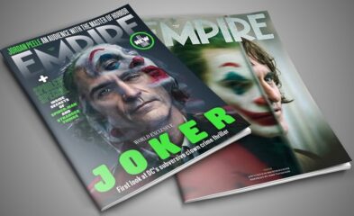 Joaquin Phoenix como Coringa na capa da Revista Empire
