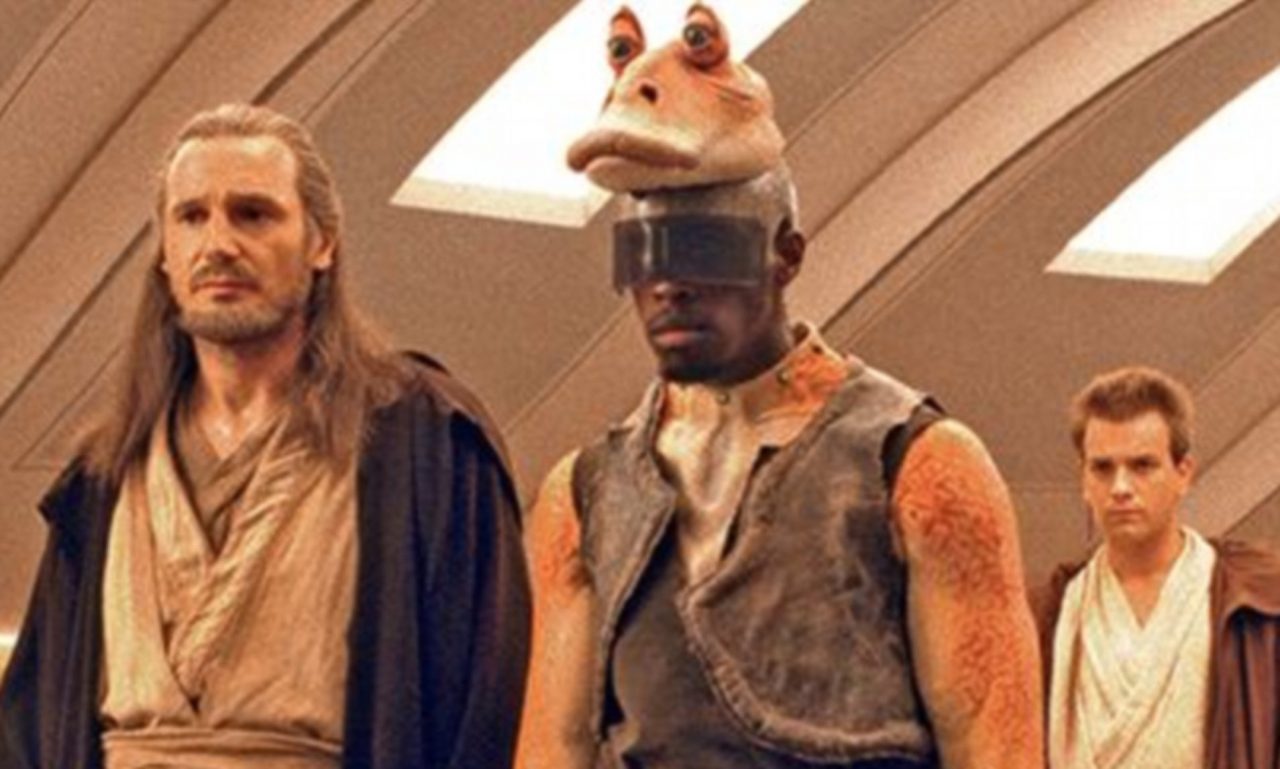 Ahmed Best interpreta Jar Jar Binks em Star Wars A Ameaça Fantasma