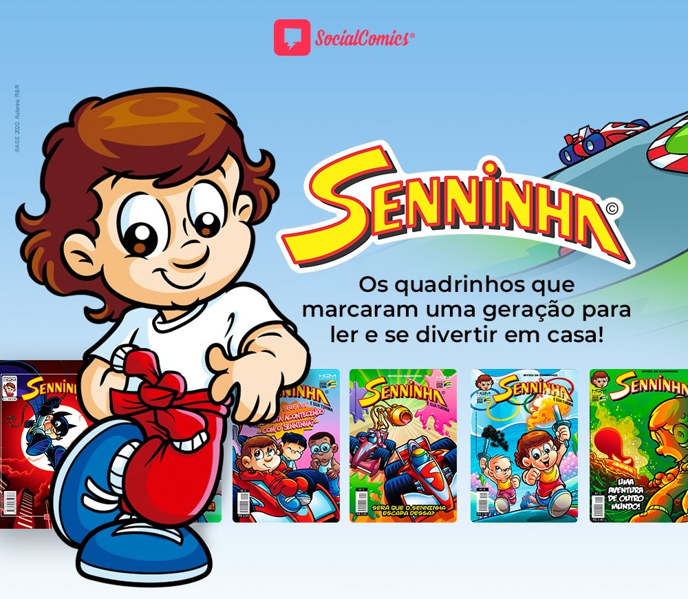 Social Comics e a marca Senninha liberam todos os quadrinhos do personagem de graça