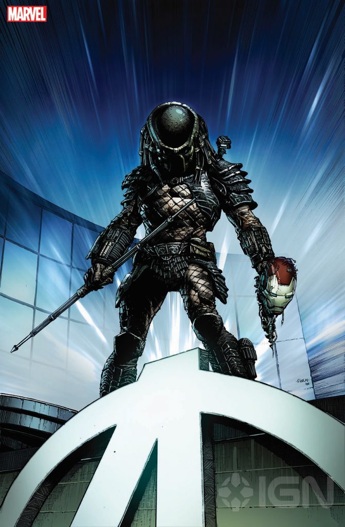 Predador vs Homem de Ferro - arte de David Finch - Marvel