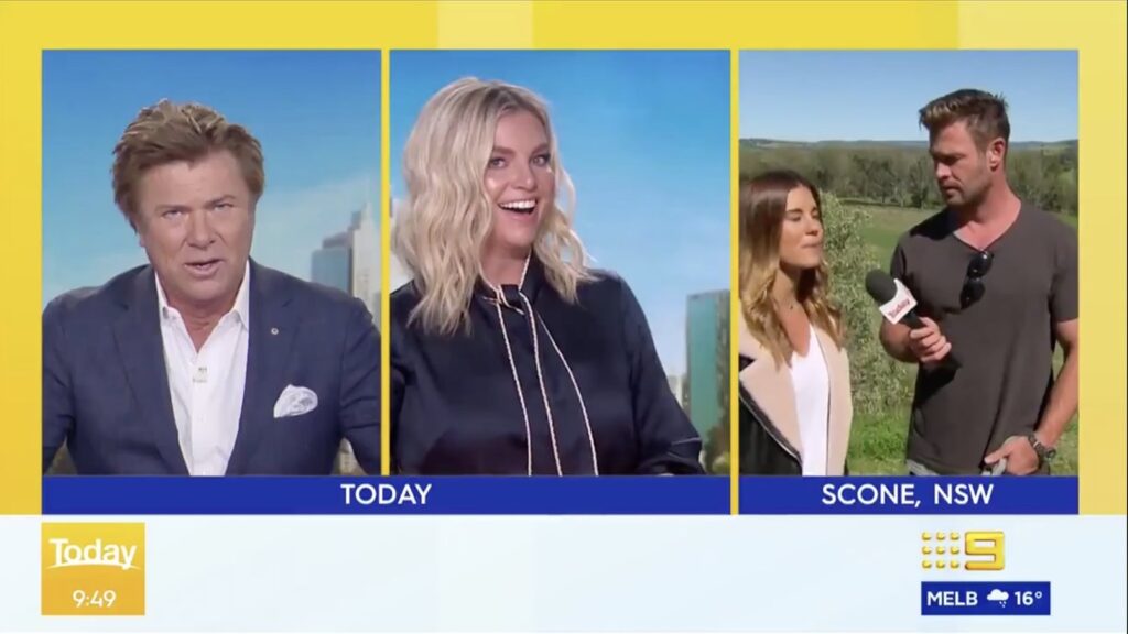 Chris Hemsworth invade previsão do tempo ao vivo do canal The Today Show e surpreende repórter e âncoras