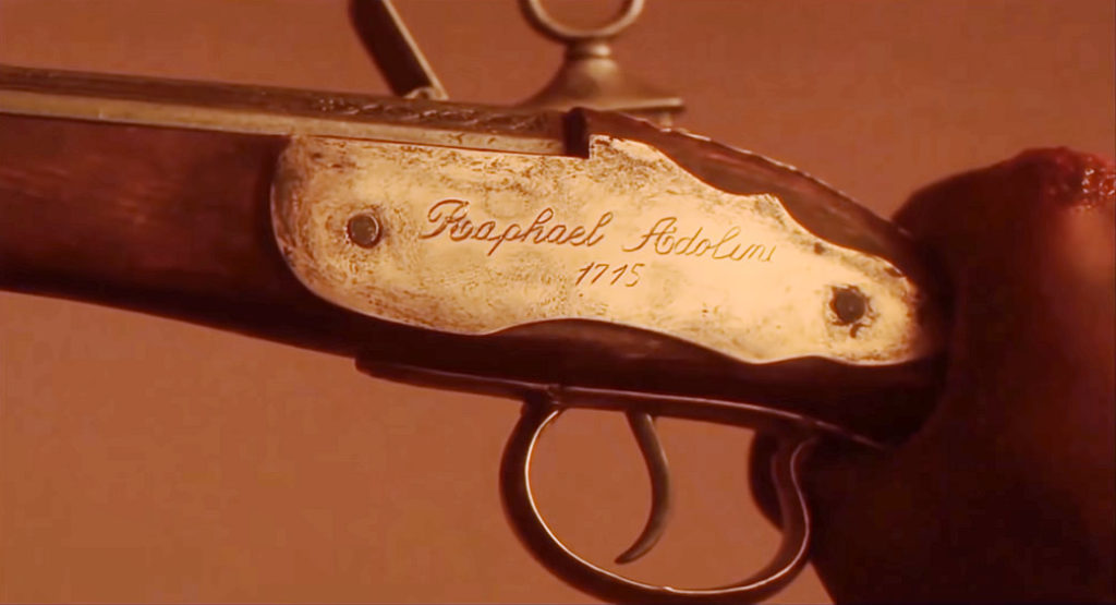 Predador 2 - Greyback com a pistola de Raphael Adolini de 1715