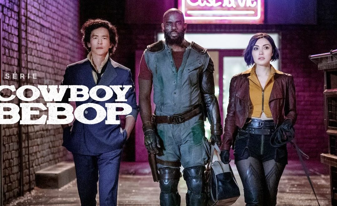 Cowboy Bebop | Netflix divulga pôster inédito da série live-action com os personagens Spike Spiegel, Faye Valentine e Jet Black