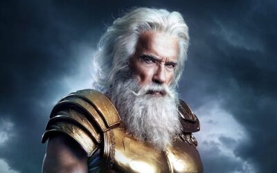 Arnold Schwarzenegger interpretando Zeus em comercial da BMW para o Super Bowl