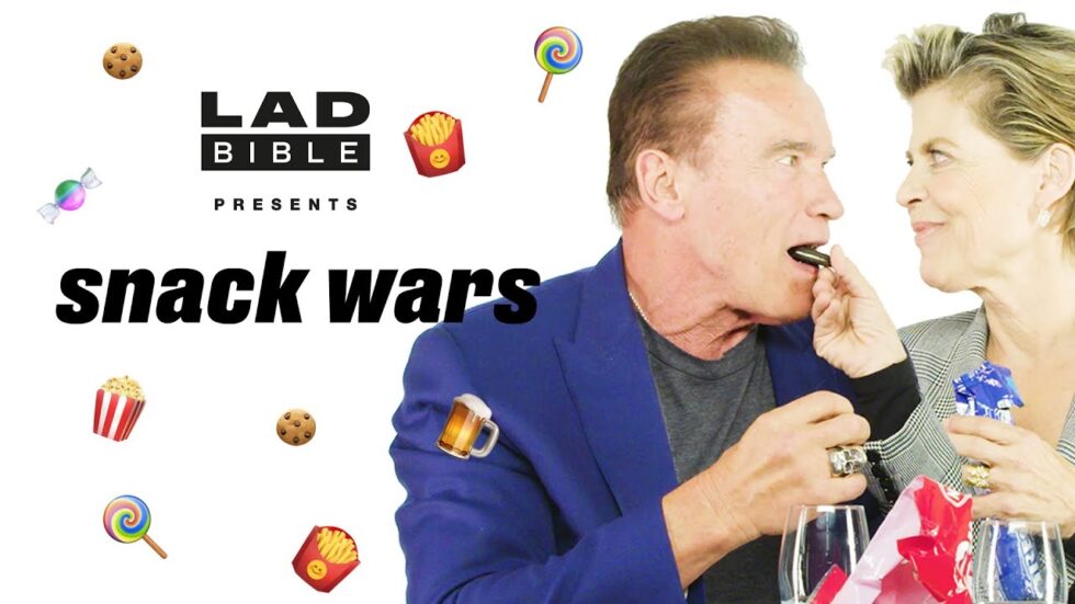 Snack Wars Arnold Schwarzenegger e Linda Hamilton apaixonados por