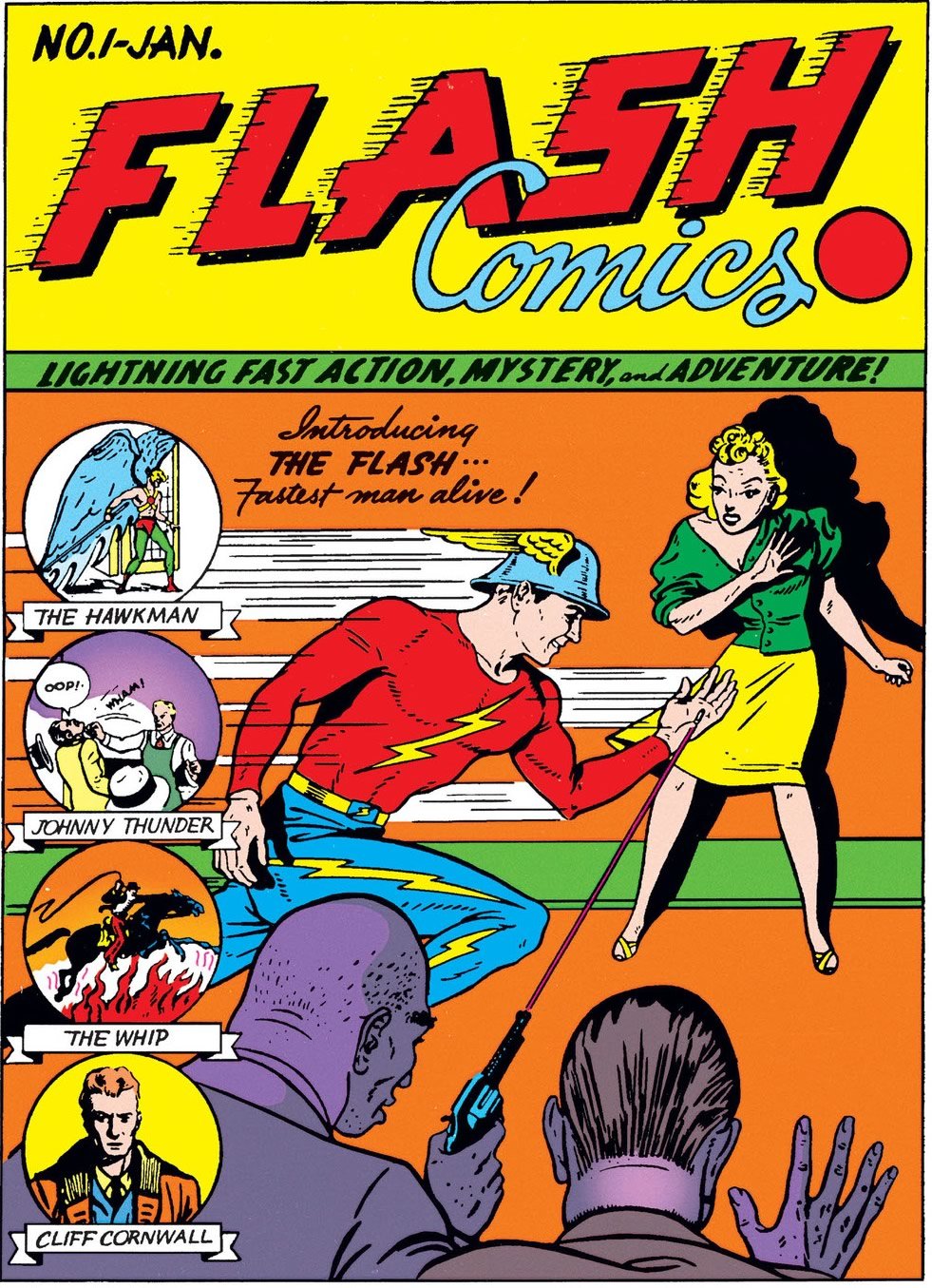 Flash original, Jay Garrick, fez sua primeira aparição em "Flash Comics" # 1 em 1940