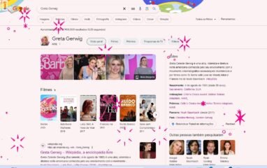 Barbie o Filme | Google homenageia o filme deixando sua SERP rosa ao realizar a busca nos navegadores