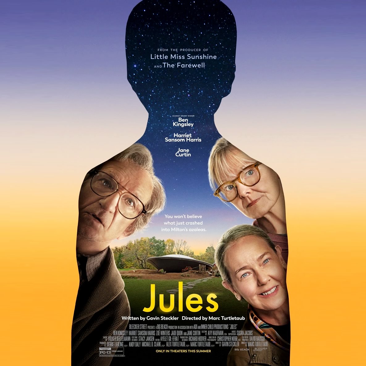 Jules | Comédia de ficção científica com Ben Kingsley fazendo amizade com um alienígena após a queda de um OVNI