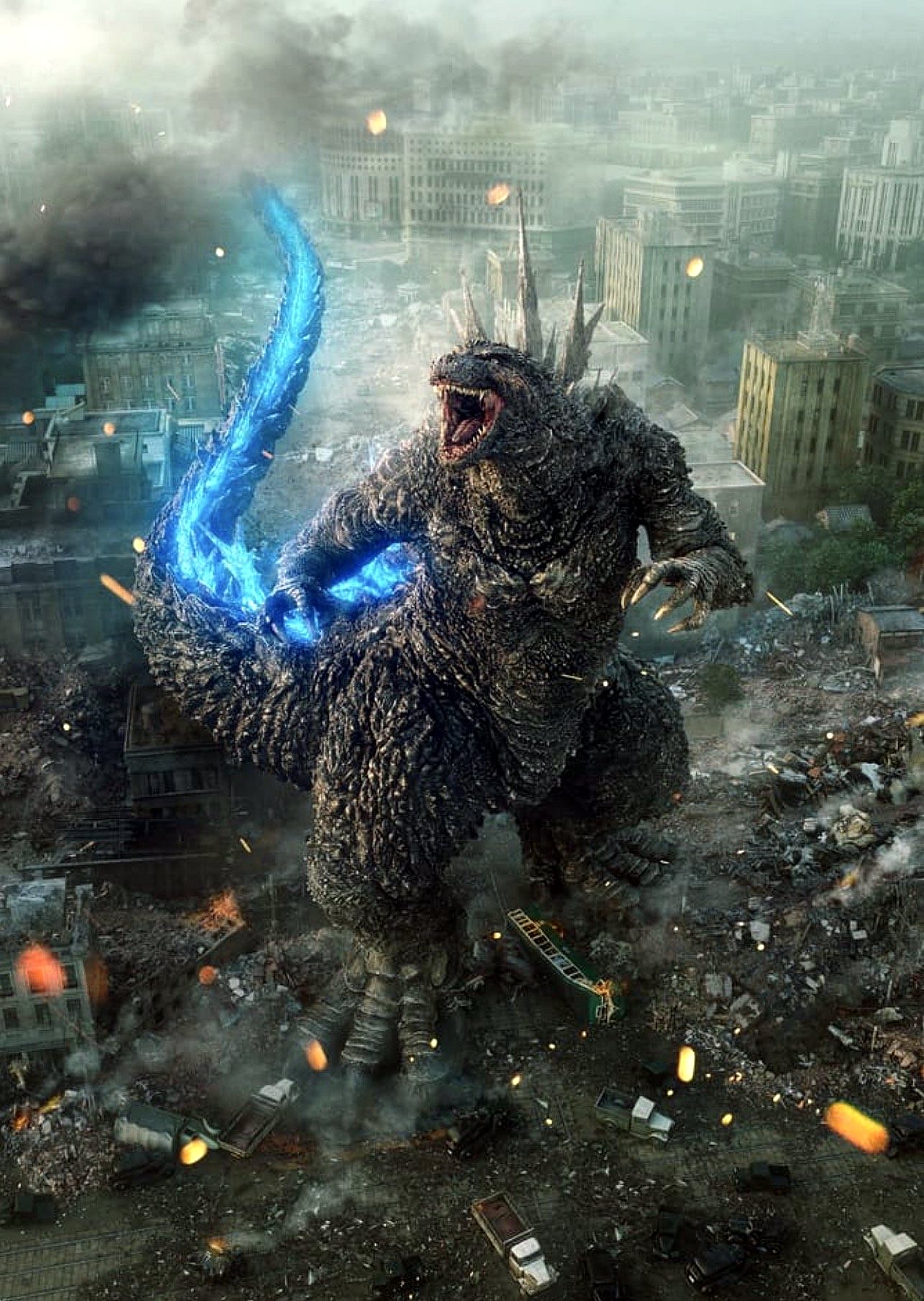 Godzilla Minus One | Toho divulga pôster com Godzilla em um cenário de Tokio desvastada