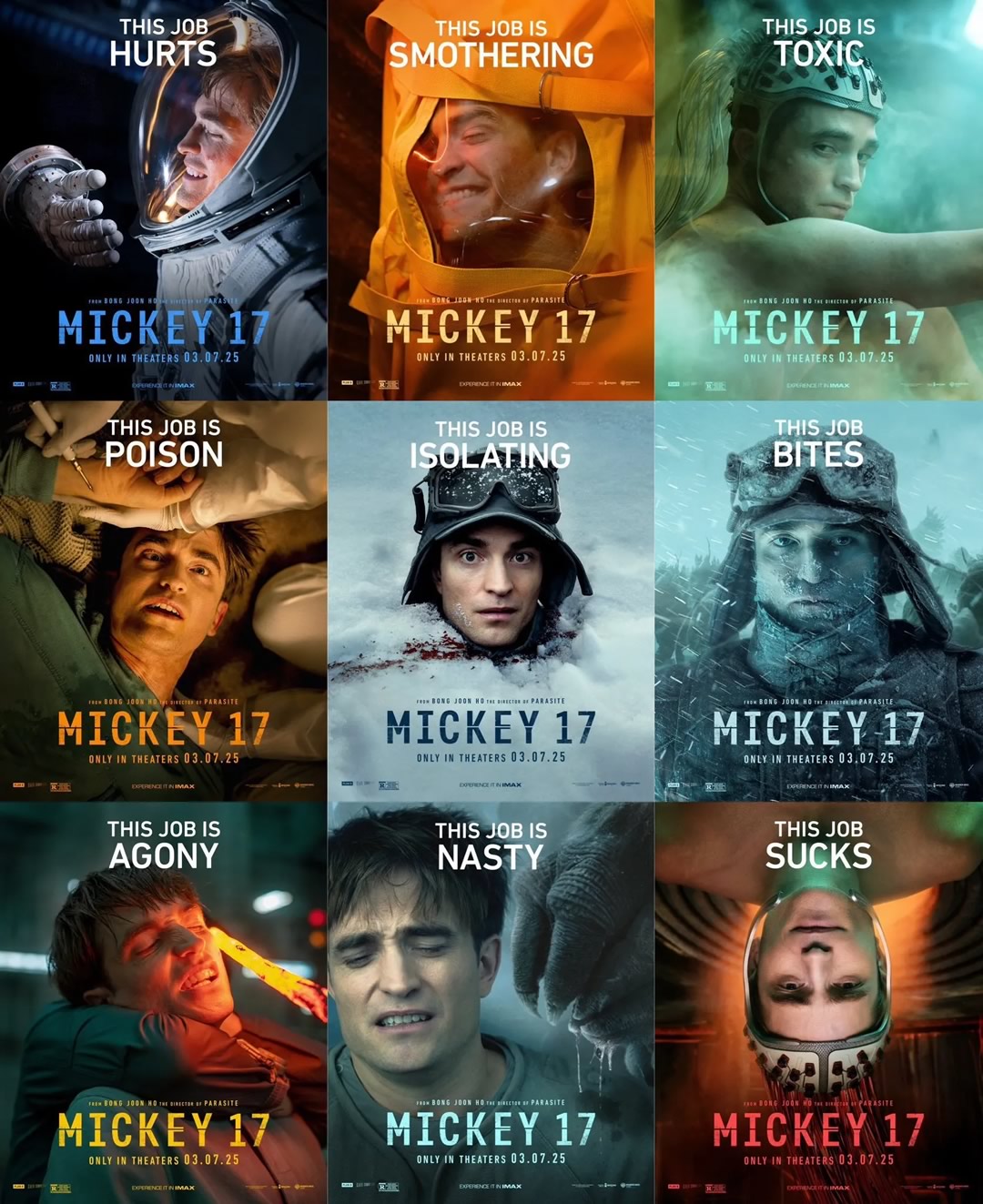 MICKEY 17 | Pôster com Robert Pattinson em ficção científica dirigida por Bong Joon Ho