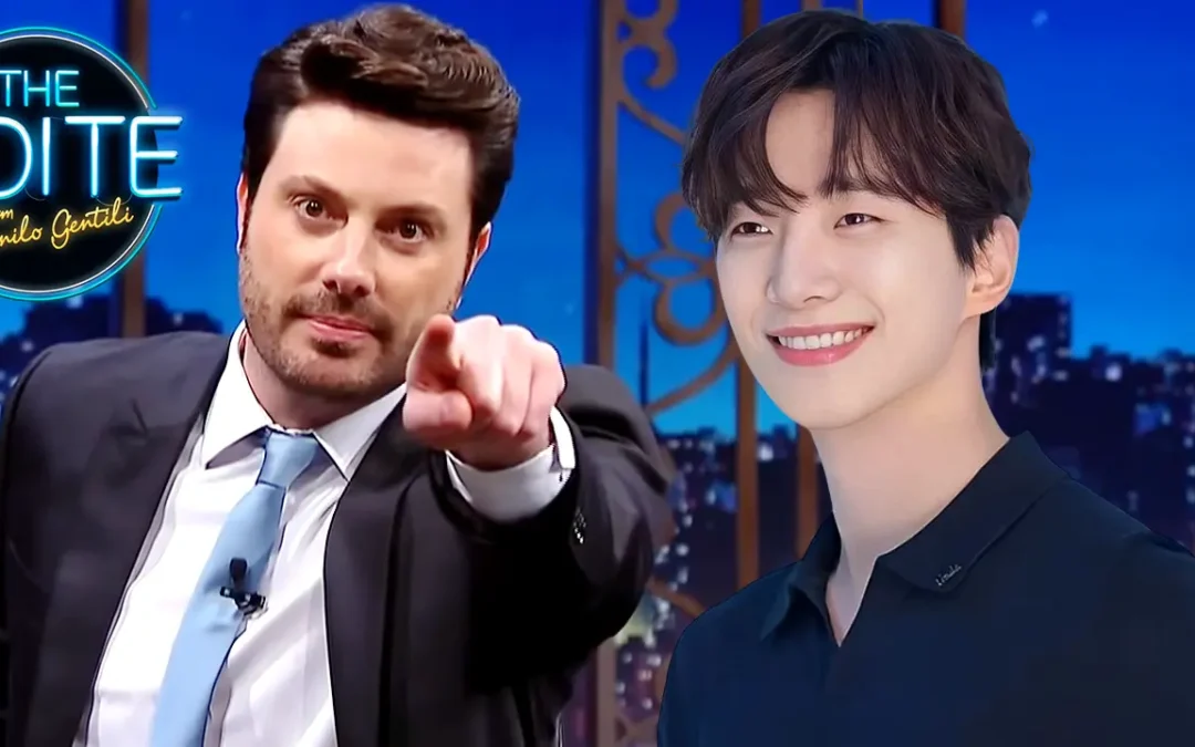 Lee Junho astro de Sorriso Real entrevistado no The Noite de Danilo Gentili no SBT