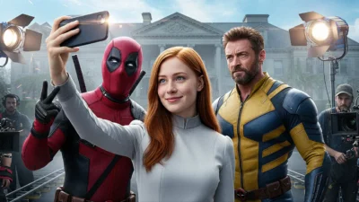 Selfie dos Bastidores com personagens famosos criado com Inteligência Artificial – Aprenda Fazer