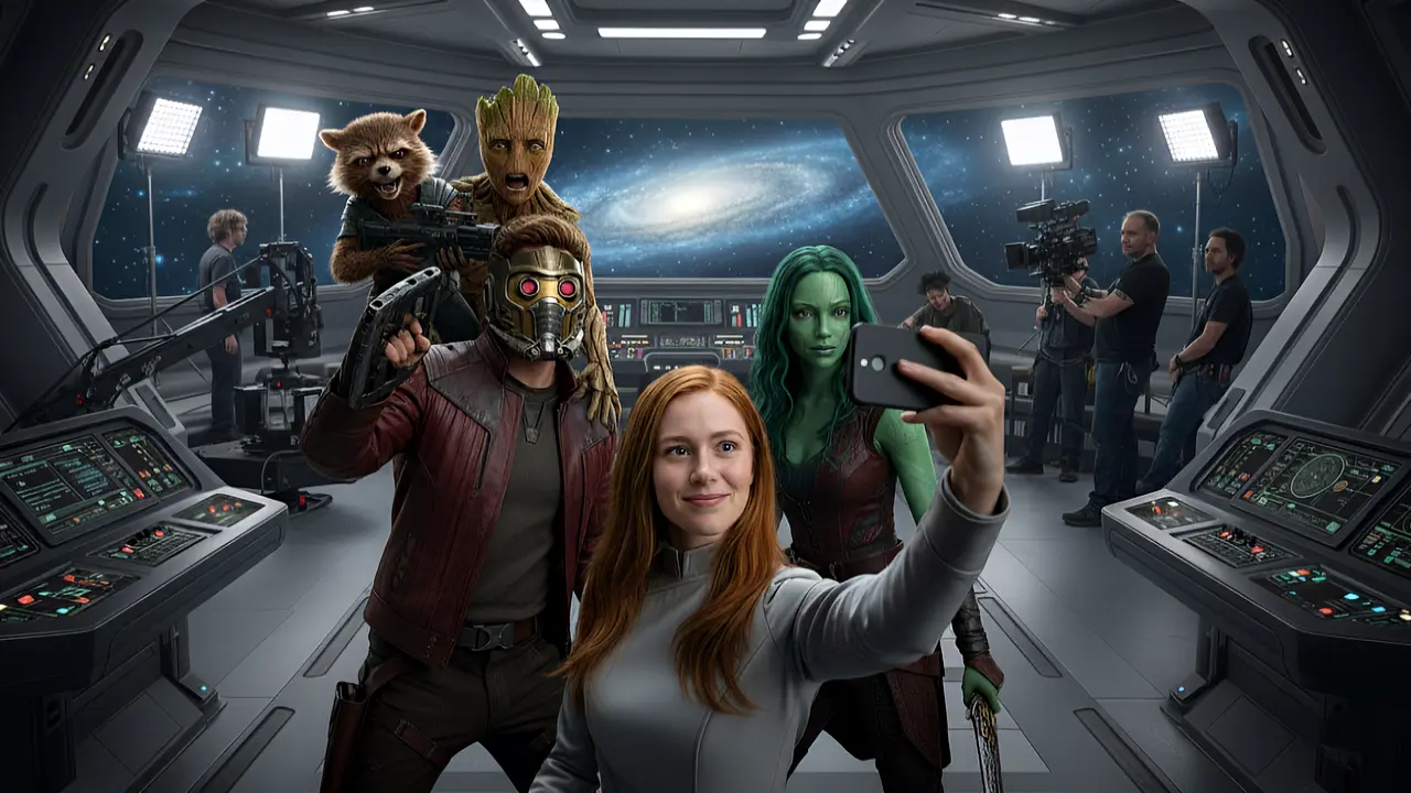 Selfie dos Bastidores com personagens famosos criado com Inteligência Artificial – Aprenda Fazer