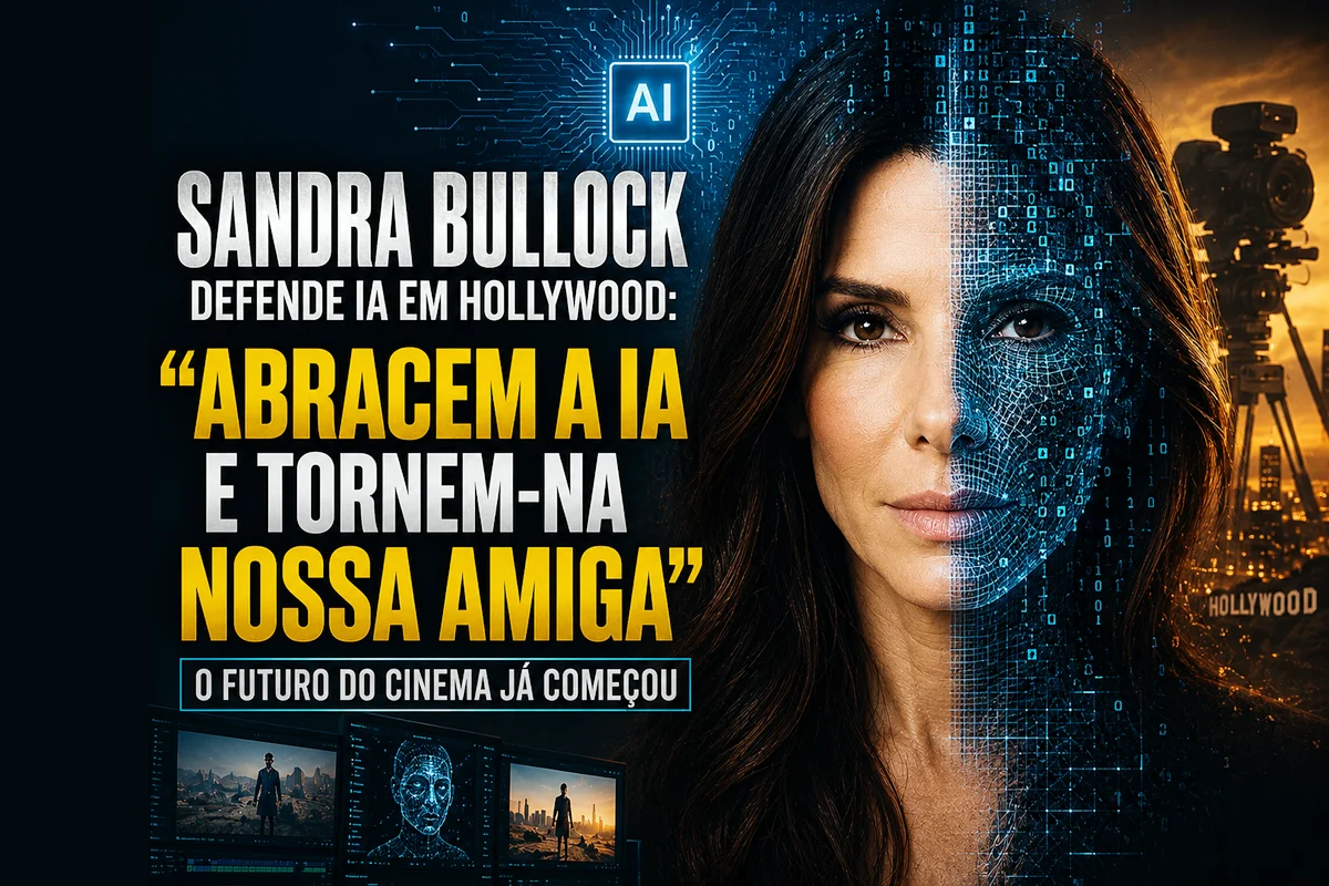Sandra Bullock defende IA em Hollywood e reacende debate sobre o futuro do cinema