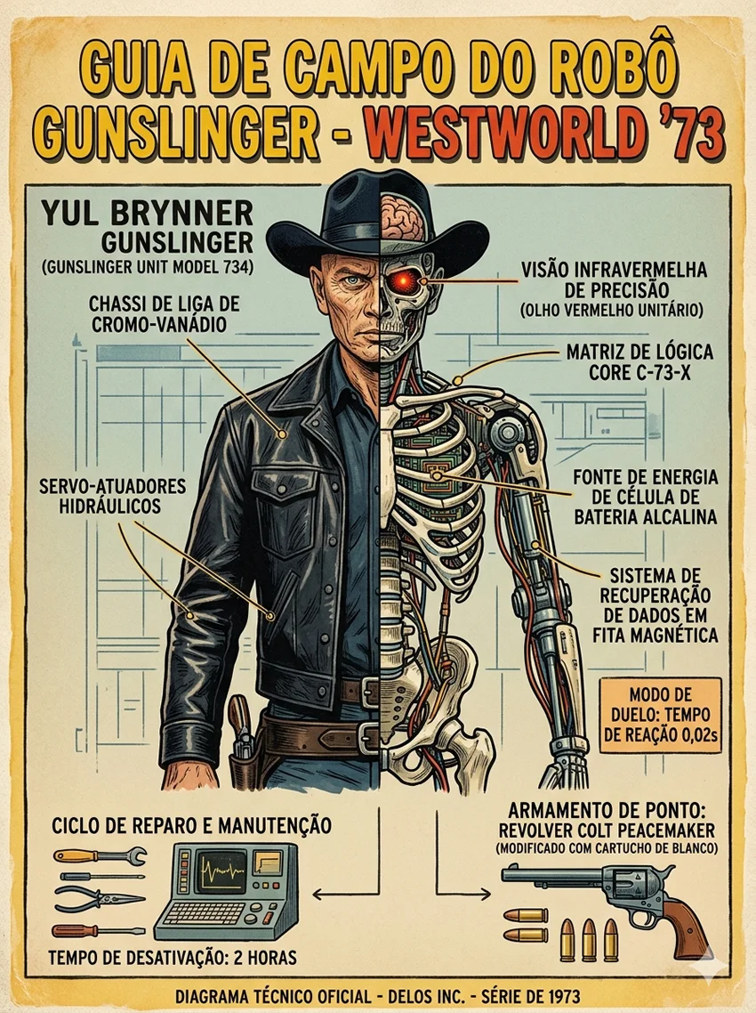 Westworld infografico Yul Brynner - Robô