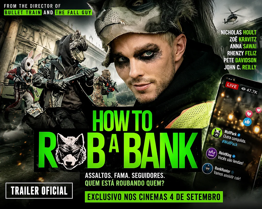 How to Rob a Bank | Nicholas Hoult lidera uma gangue de assaltantes que transforma crimes em conteúdo viral